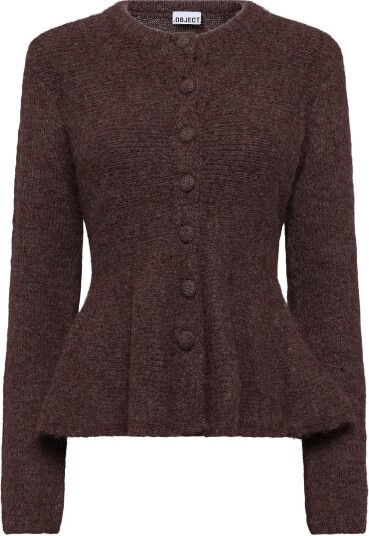 Object Objsaggia Re Ls Peplum Knit Cardigan Div   CARAFE   XL