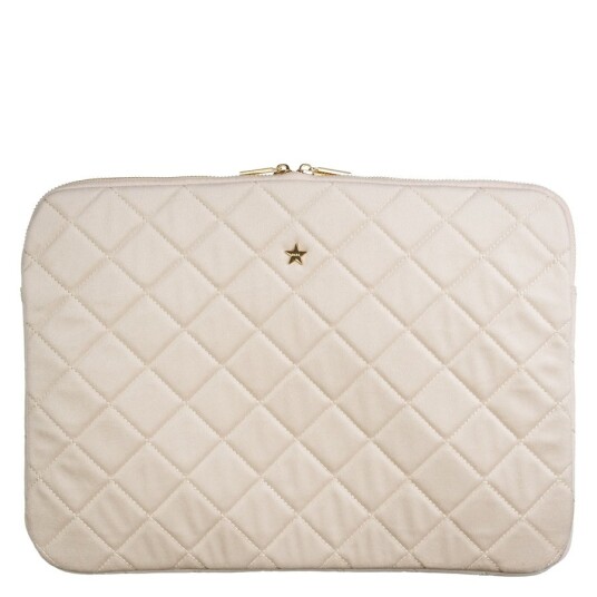 DARK Velvet Quilted Mac Cover Sand