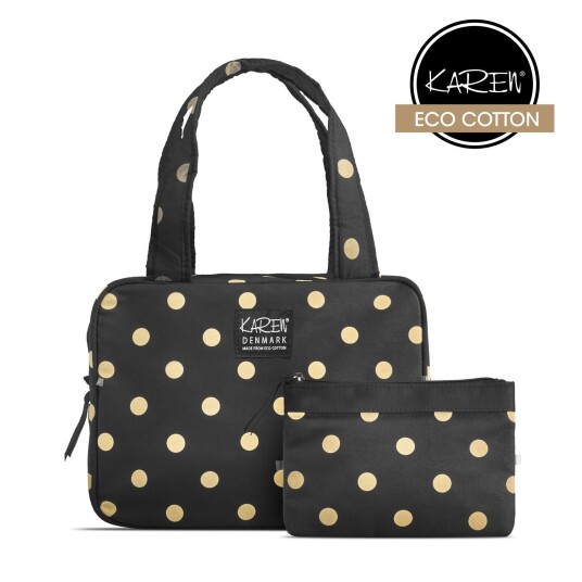 Karen Beige Dots Toilet Bag Set 2 stk Toalettveske