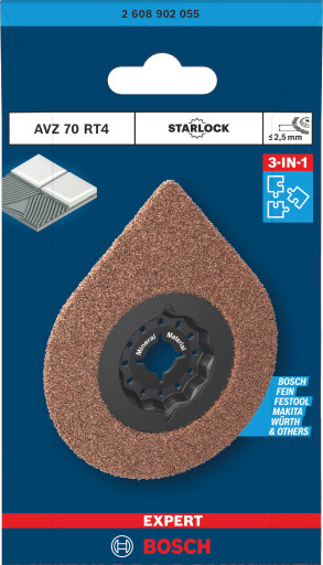Bosch AVZ70RT4 3i1 Fugefresplate med Hardmetallkant for Flisarbeid