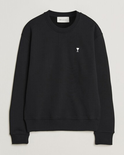 AMI Contrast Heart Logo Sweatshirt Black AMI Contrast Heart Logo Sweatshirt Black