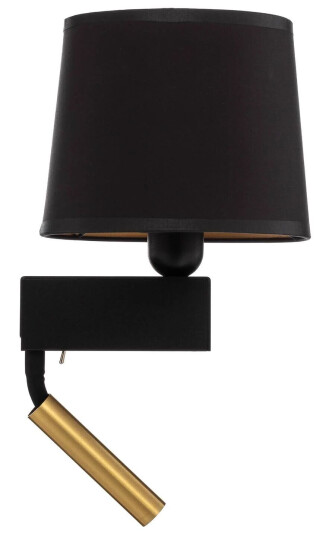 Euluna Chillin-vegglampe med leselys, svart/gull