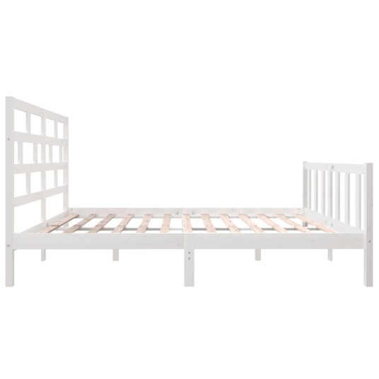 vidaXL Sengeramme hvit heltre furu 160x200 cm
