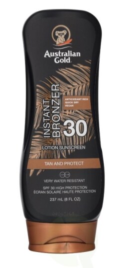 Australian Gold Instant Bronzer Lotion Sunscreen SPF30 237 ml Australian Gold Instant Bronzer Lotion Sunscreen SPF30 237 ml
