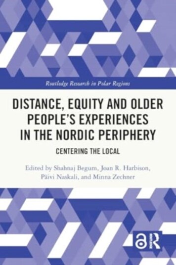Distance, Equity and Older People’s Experiences in the Nordic Periphery  Centering the Local