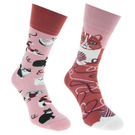 Kattinorge Sokk Katt Rosa Rosa/burgunder katt
