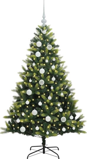  Kunstig Hengt Julegran med 150 LED lys grønn 120 cm PVC og PE