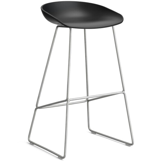 Hay AAS 38 2.0 Barstol 75 cm Rustfritt Stål / Sort
