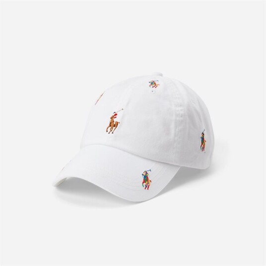 Ralph Lauren Classic Sport Cap - White W/ Multi Pp Hvit OS
