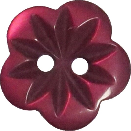 Villy Jensen Knapp med Blomst 15 mm Burgunder 18234-24-0007