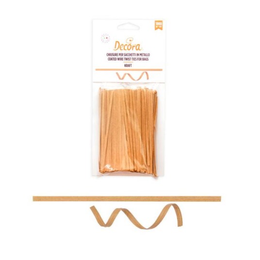 Decora Twist Ties Kraft Pk/1000 Decora Twist Ties Kraft Pk/1000