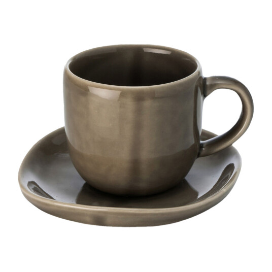 Heirol x Nosse Svelte kopp med fat 12 cl Olive Heirol x Nosse Svelte kopp med fat 12 cl Olive