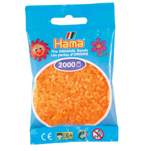 Hama Mini Perler 501-38 Neon Oransje  2000 stk