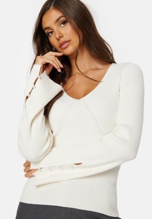 BUBBLEROOM Carlie Pearl Button Top Cream XS