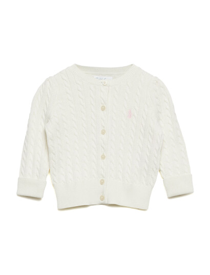 Ralph Lauren Baby Mini Cable Cotton Cardigan   Cream   85 90