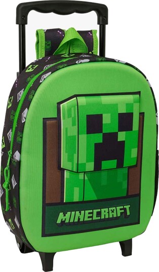 Minecraft 3D Trolley Ryggsekk 9L, Grønn