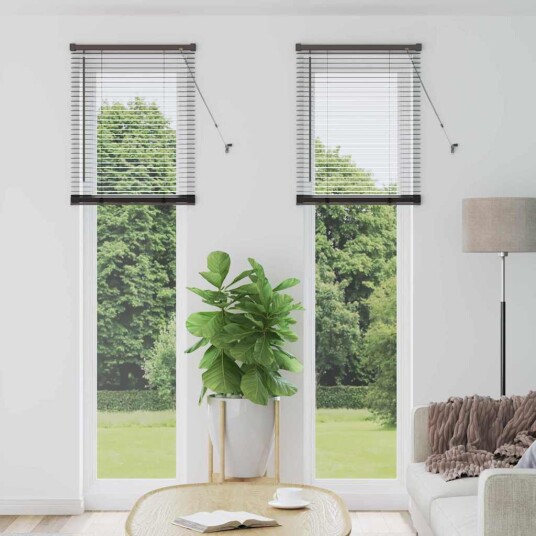 Vindu Persienne med gardiner Svart Aluminium