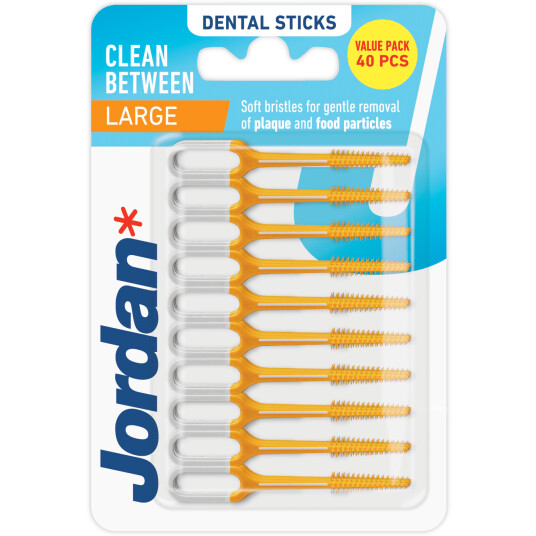 Jordan LARGE Clean Between Sticks Tannpirkere 40 pcs. Jordan LARGE Clean Between Sticks Tannpirkere 40 pcs.