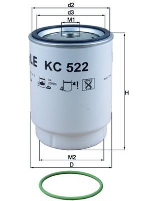 Drivstoffilter MAHLE ORIGINAL KC 522D