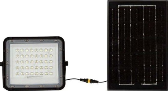 V Tac 6W Solcelle lyskaster LED IP65 sort inkl. solcelle fjernkontroll innebygd batteri Kulør : Nøytral
