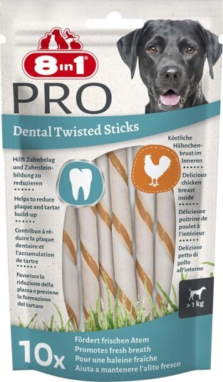 8In1 Pro Dental Twisted Sticks Sparepakke 2 X 10 Stk Kylling
