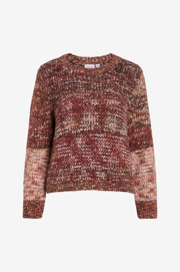 Vila Genser viChea Boatneck L/S Knit Top/bfs Rød