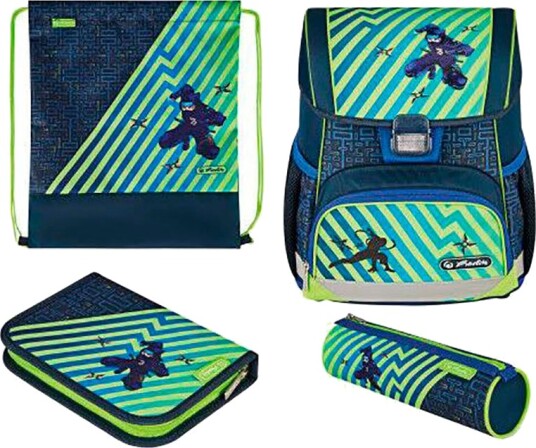 Herlitz Loop Plus Skolesekk Sett 16 Liter Funky Ninja Herlitz Loop Plus Skolesekk Sett 16 Liter Funky Ninja
