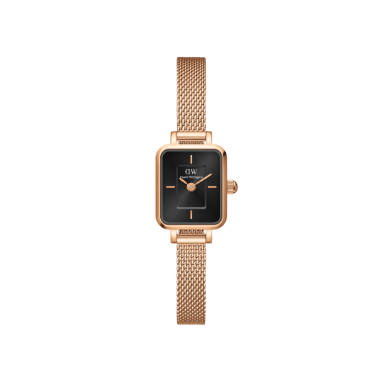 Daniel Wellington DW Watch Quadro Mini Melrose Onyx 15.4x18.2mm MIC Rose Gold