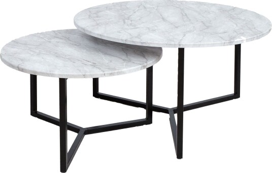 Sofabord HOME4YOU AKIRA 2 stk. sett 80x45 cm 60x37 cm Lysegrå - Lysegrå