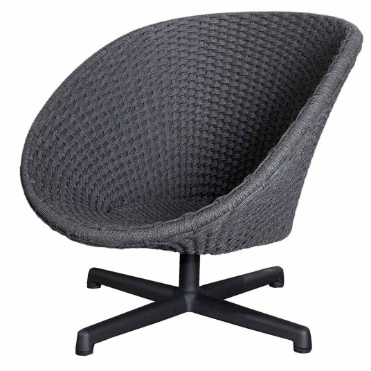 Cane-line Peacock Lounge svingbar lenestol med ben i aluminium Cane-line Peacock Lounge svingbar lenestol med ben i aluminium