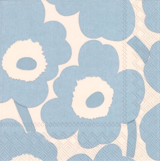 Marimekko - Serviett unikko 33x33 cm lyseblå/creme