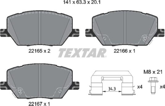 TEXTAR 2216503 Bremseklosser TEXTAR 2216503 Bremseklosser