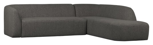 BePureHome Sloping Sofa m. chaiselong, høyrevendt - Grå/svart