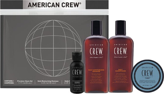 American Crew Grooming Travel Kit 100 ml x 100 ml x 50 ml x 50 gr Reisesett American Crew Grooming Travel Kit 100 ml x 100 ml x 50 ml x 50 gr Reisesett