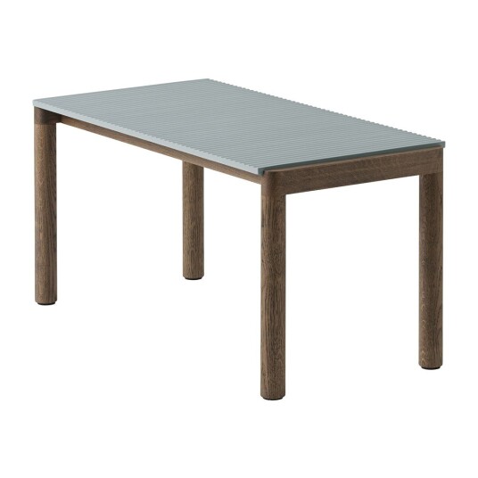 Muuto Couple 1 Wavy salongbord 40 x 84 x 40 cm Pale blue-dark oiled oak