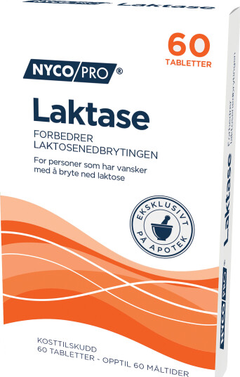 Nycopro Laktase tabletter, 60 stk. Nycopro Laktase tabletter, 60 stk.