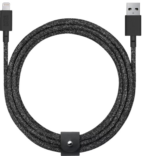 Native Union Belt XL USB-A til Lightning Kabel 3m Svart med Lærreim Native Union Belt XL USB-A til Lightning Kabel 3m Svart med Lærreim