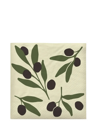Broste Copenhagen Olive Paper Napkin Khaki green L 33CM