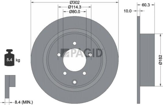 PAGID 54773NC Bremseskive PAGID 54773NC Bremseskive