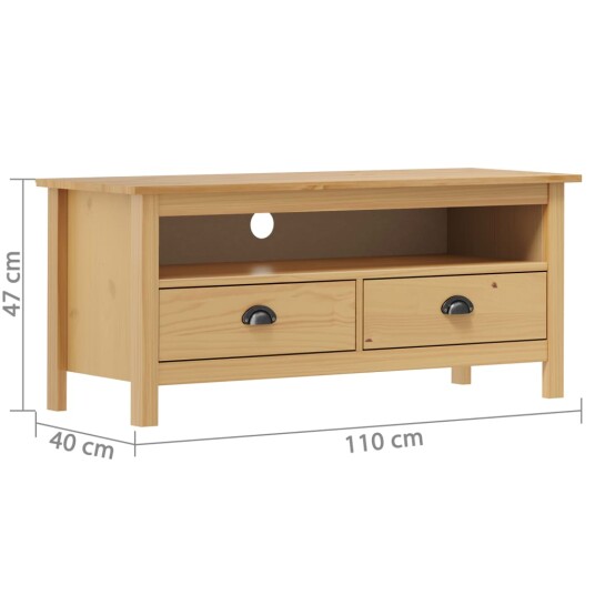 TV benk Hill honningbrun 110x40x47 cm heltre furu TV benk Hill honningbrun 110x40x47 cm heltre furu