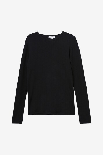 Name It T skjorte nkmWang Wool Rib LS Top Svart