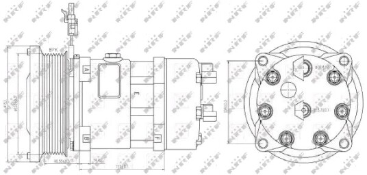 AC kompressor NRF 32884 AC kompressor NRF 32884