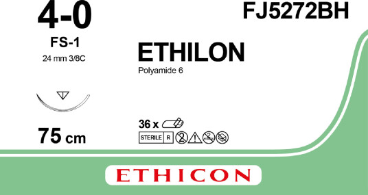Ethilon sutur 4-0 24 mm 75 cm FJ5272BH 36 stk