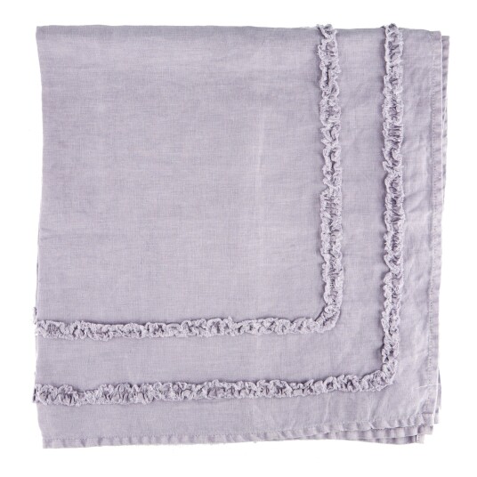 Duk Adele 90x90 lys lilla m/ruflekant 100% lin Duk Adele 90x90 lys lilla m/ruflekant 100% lin