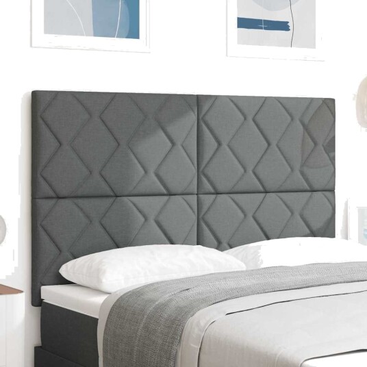 LED Hodegjærde Diamond Blocks Design Mørkegrå 144 cm Stoff