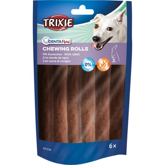 Trixie DENTAfun 6pk Tyggeruller med Kanin til Hundemat