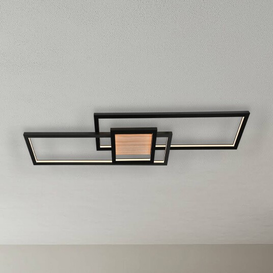 Lindby LED-taklampe Emiljan svart metall dimbar