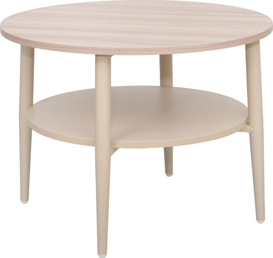 Sofabord HOME4YOU Lester lyst tre/beige 60x60x45 cm - Lyst treverk / beige