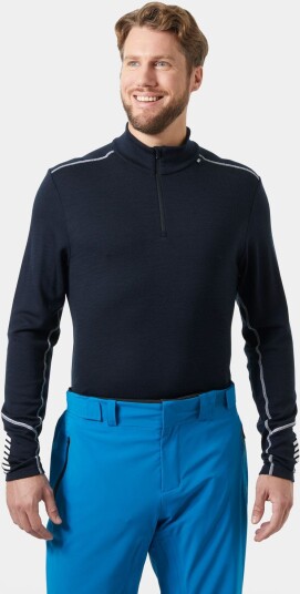 Helly Hansen Herre Lifa Merino Mellomvekt 1/2 Glidelås Basislag Marineblå 2xl
