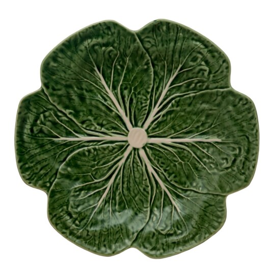 Bordallo Pinheiro  Cabbage tallerken kålblad 26,5 cm grønn